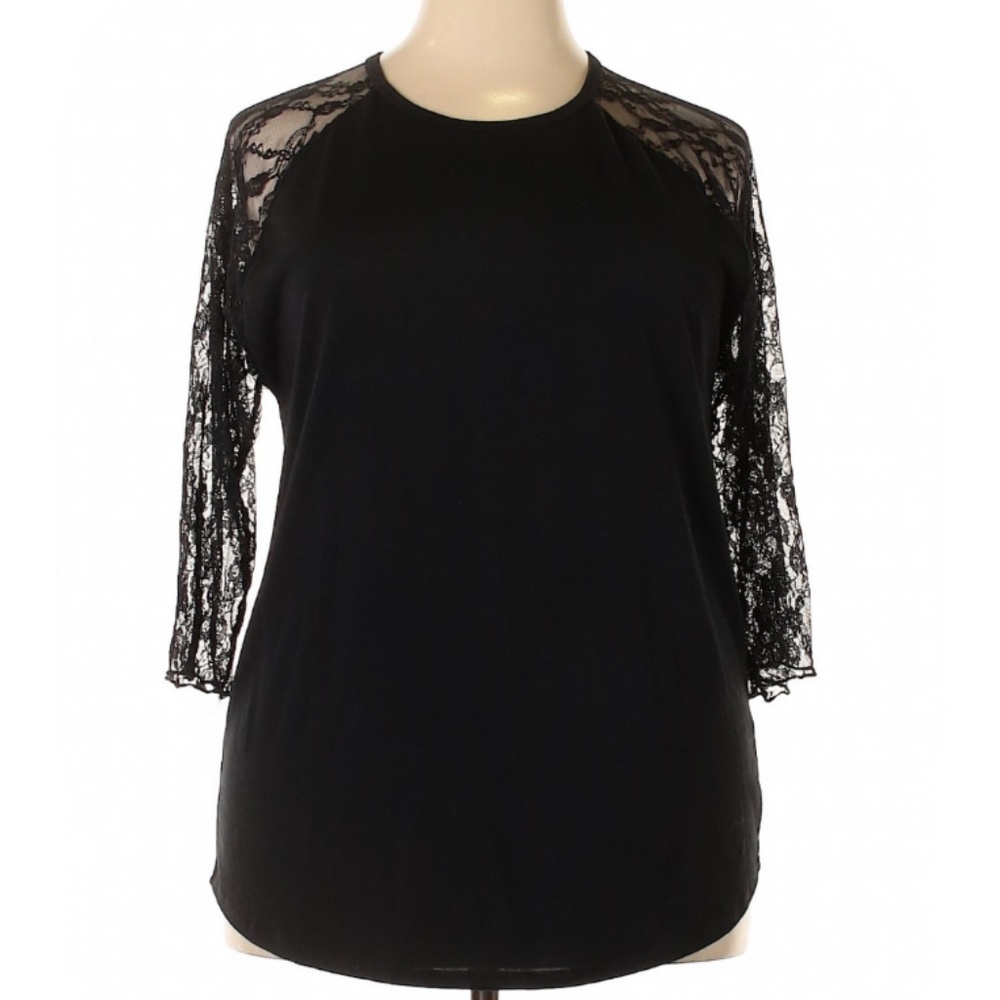 2XL LuLaRoe Randy Solid Black Lace Sleeve!